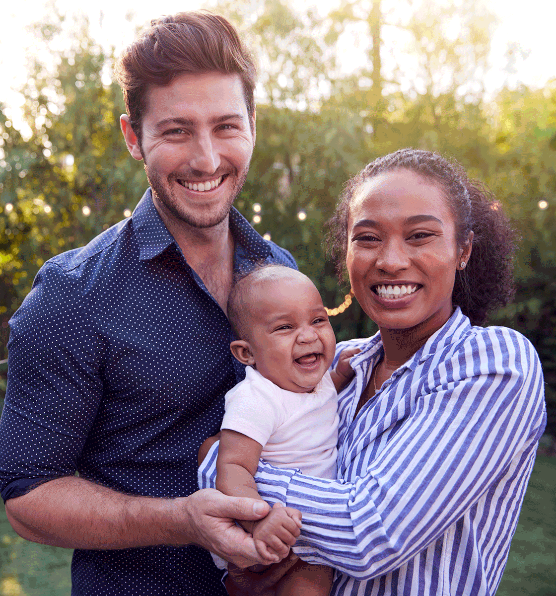 Happy couple with baby