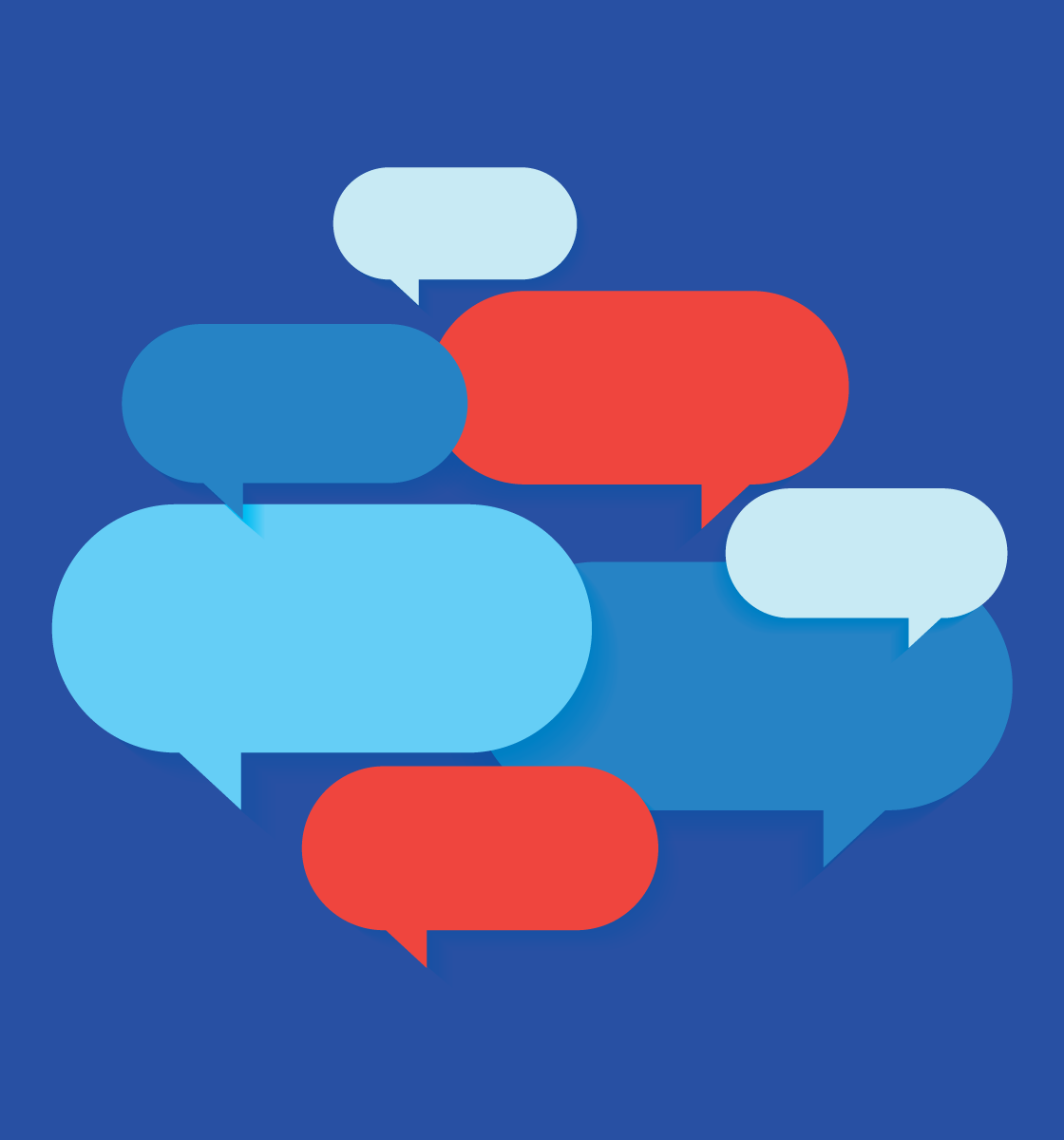 Blank colorful conversation bubbles