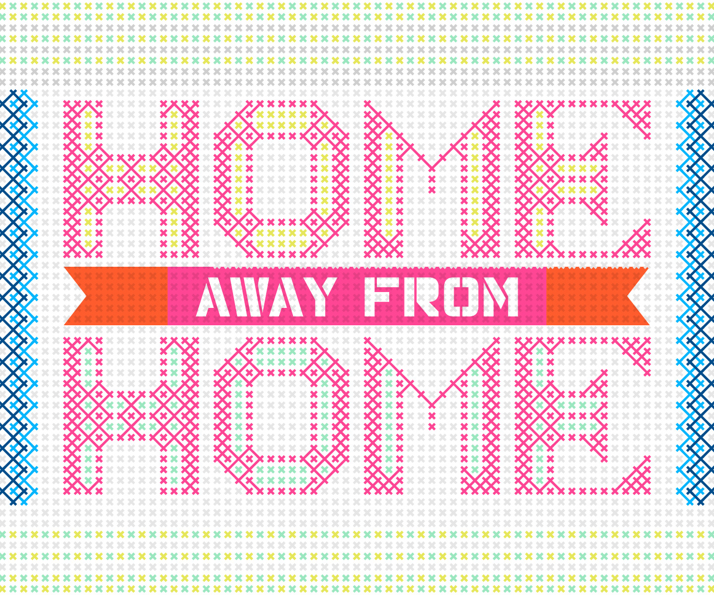 Home away from home cross stitch vector art