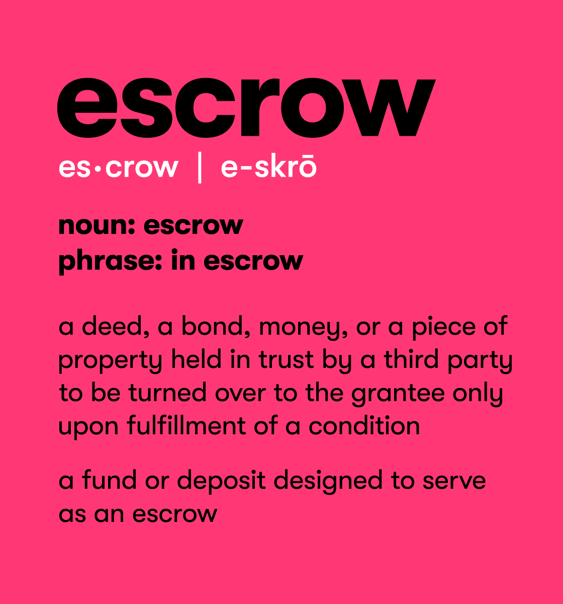 Explaining escrow